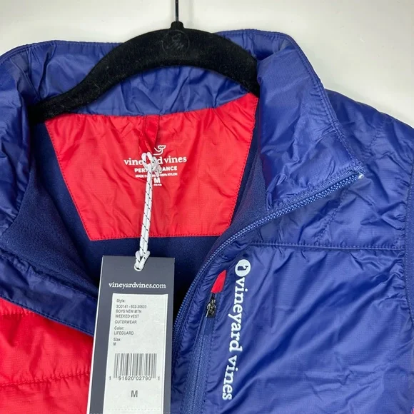 Vineyard Vines Youth Boys Medium Blue Puffer Vest NWT $98 Retail - Picture 2 of 4
